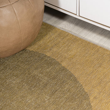 Demie Minimalist Graphic Circle Machine-washable Area Rug